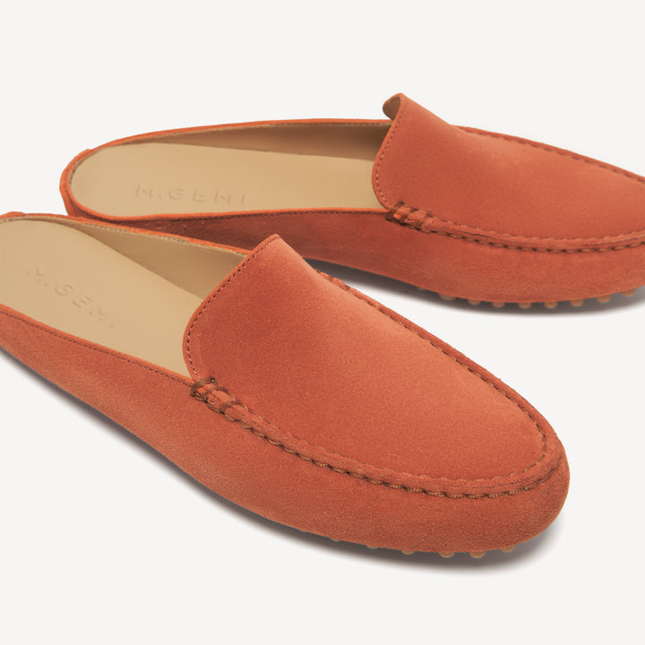 マキシム・モーフラ、「LE PONT DE LEGUENAY, BRUGES」 The Felize Mule - Orangina - Suede - M.Gemi