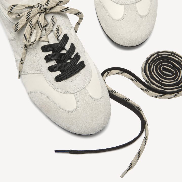 The Rosamaria - Ecru - Nylon - And - Suede - M.Gemi