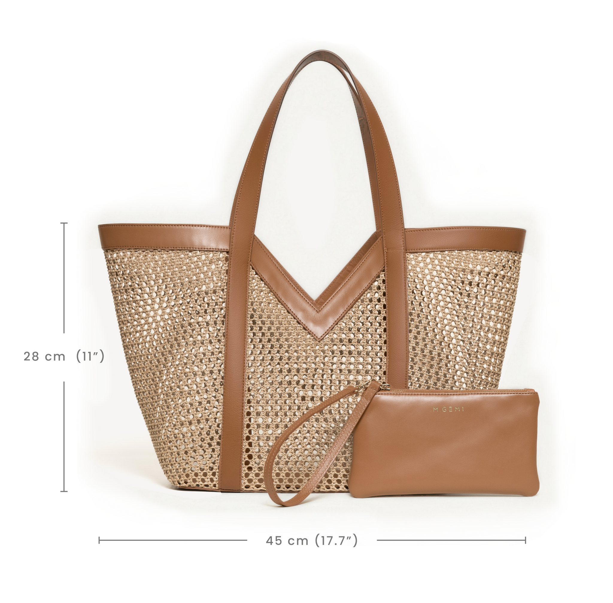 The Prima Tote - Natural & Black - Raffia - M.Gemi