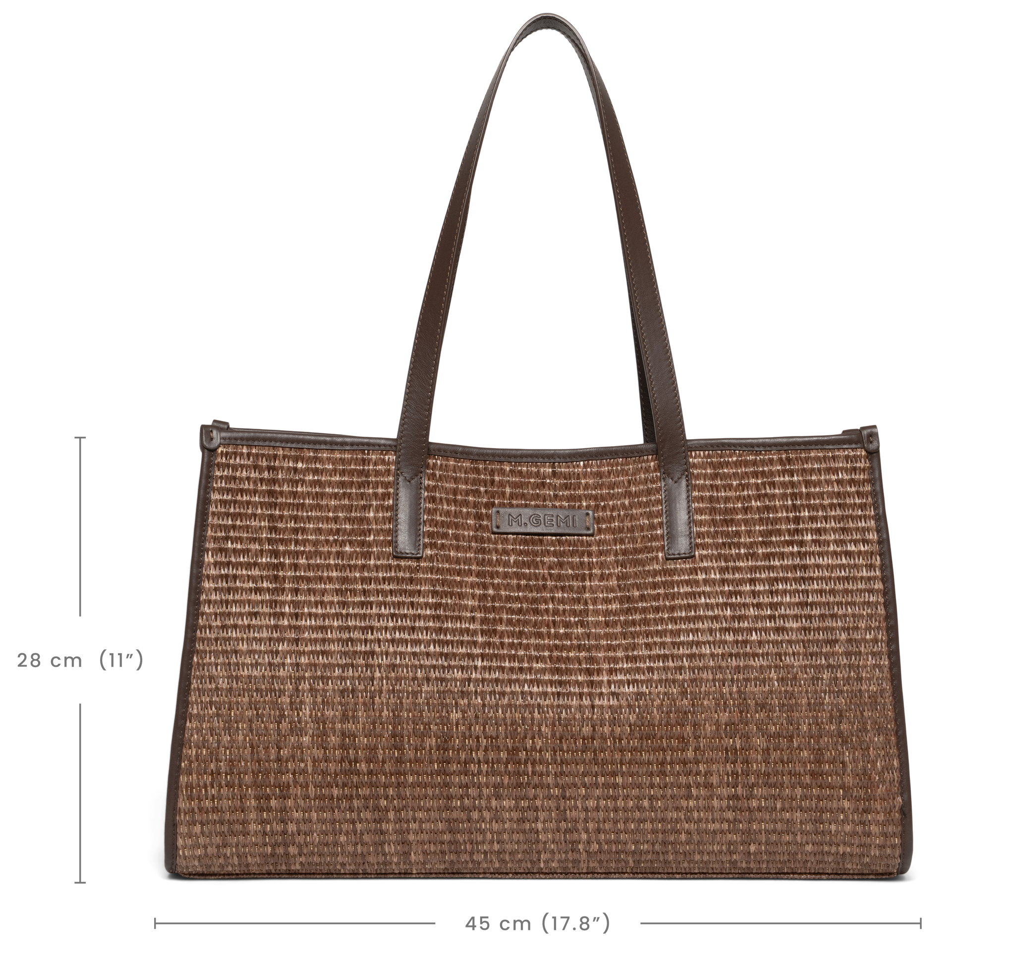 The Solange Tote Bag Women's in Brown Raffia Leather by M.Gemi