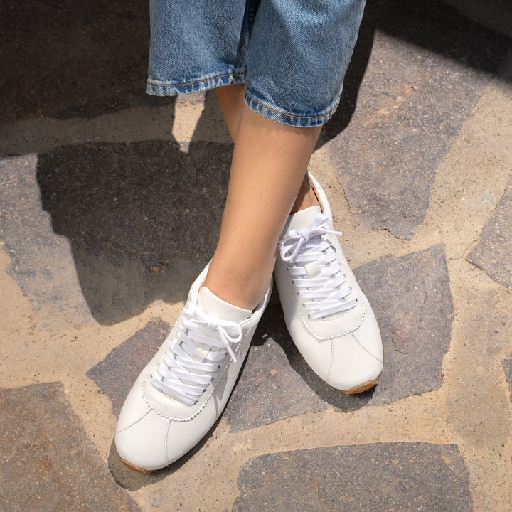 The Morena - White - Tumbled Leather - M.Gemi