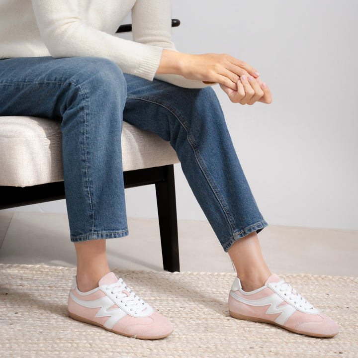 The Rosamaria - Millennial Pink with White - Suede & Leather- M.Gemi
