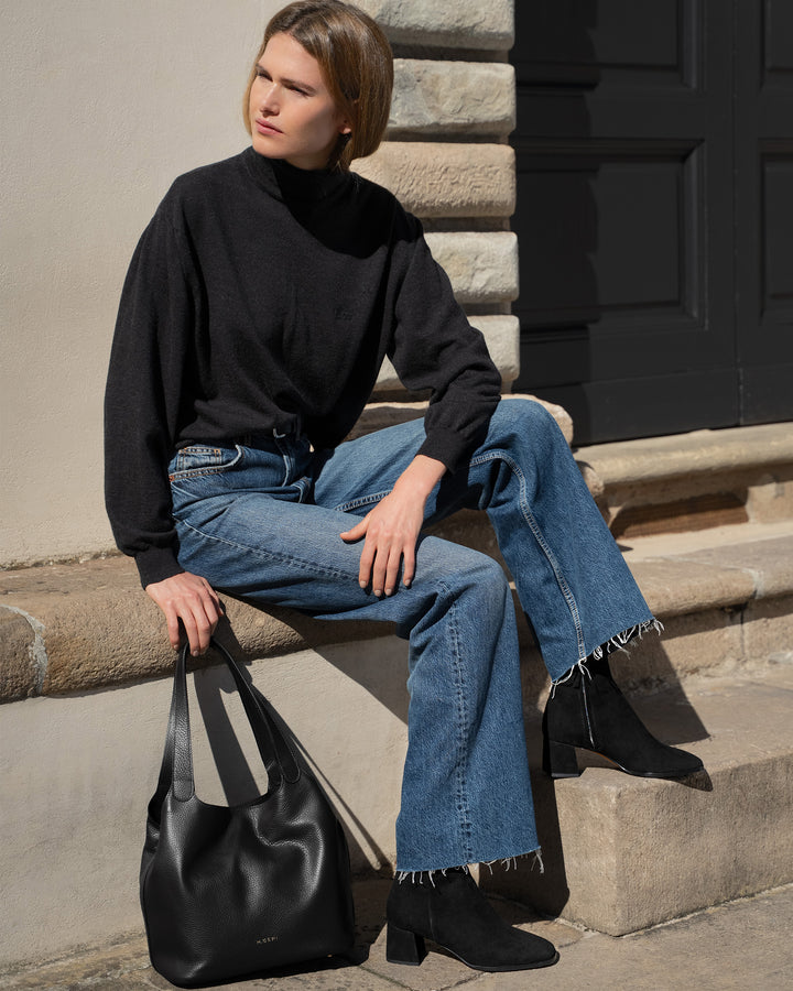 The Rigoletta - Black - Tumbled Leather - M.Gemi