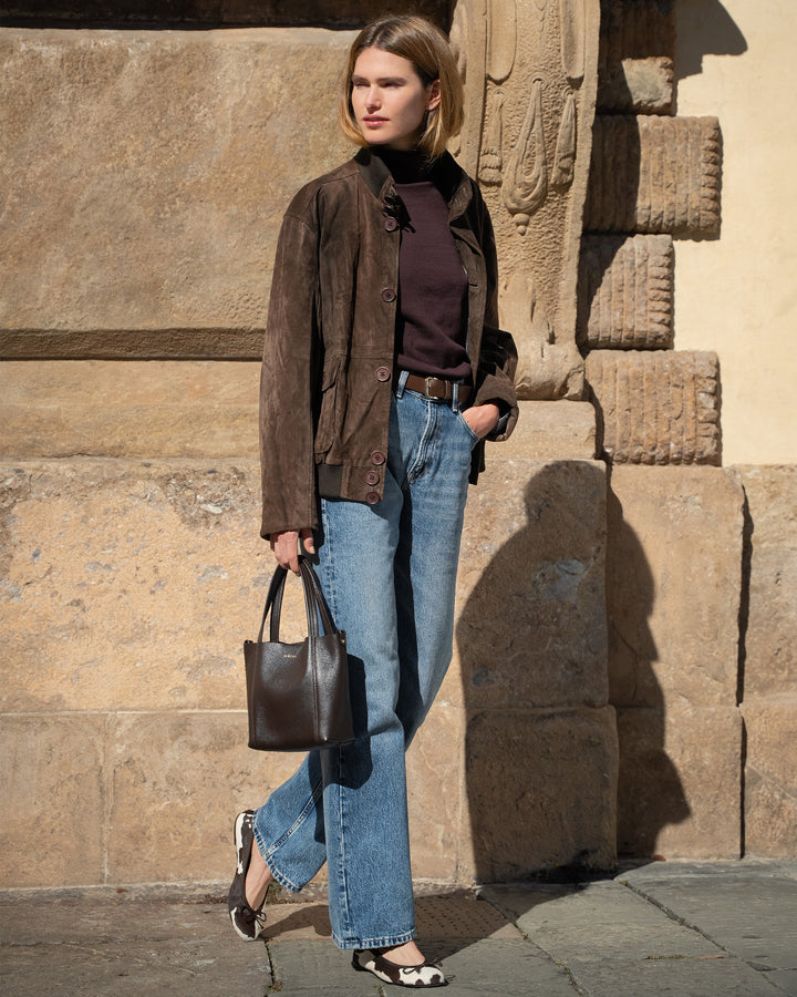 The Lola Small Convertible Tote - Espresso - Leather - M.Gemi