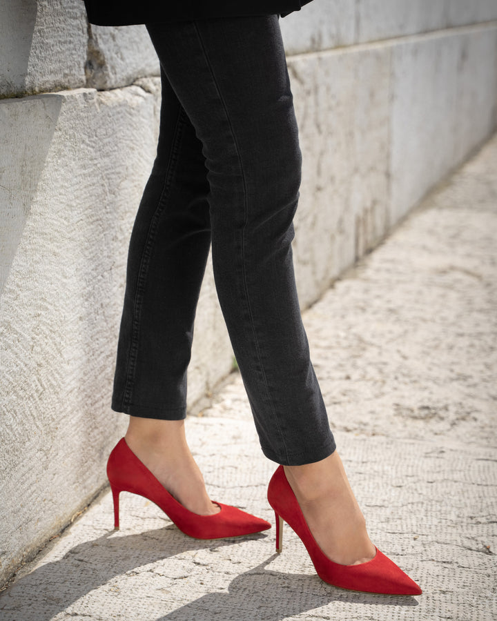 The Valeria Pump - Chocolate - Suede - M.Gemi