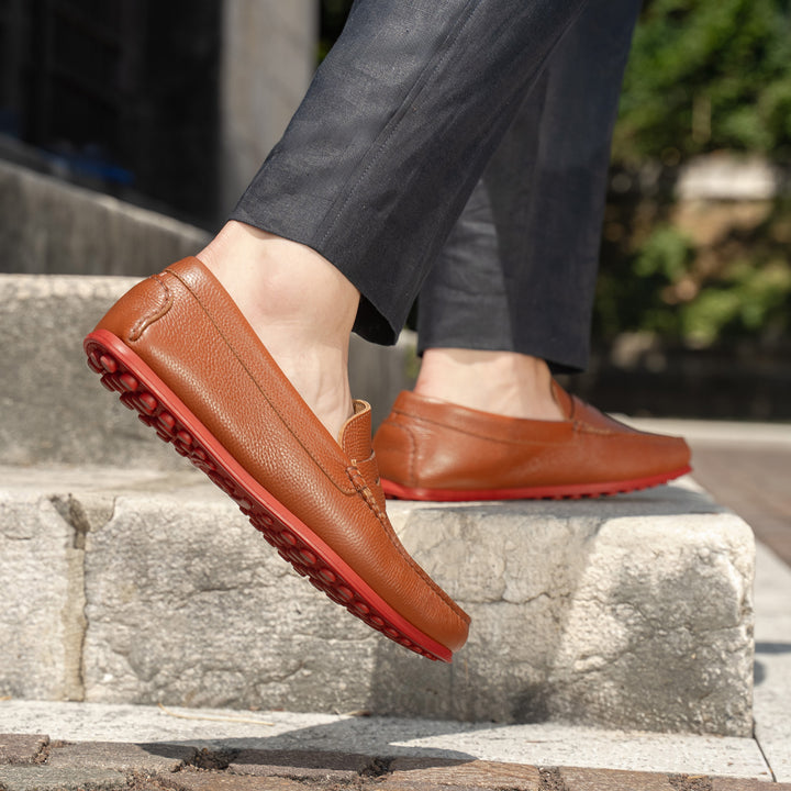 M. GEMI Soft Leather 42 US 9M PASTOSO Driving Penney Loafer Shoes Made in ITALY The Pastoso Signature - Black - Tumbled Leather - M.Gemi main image 3