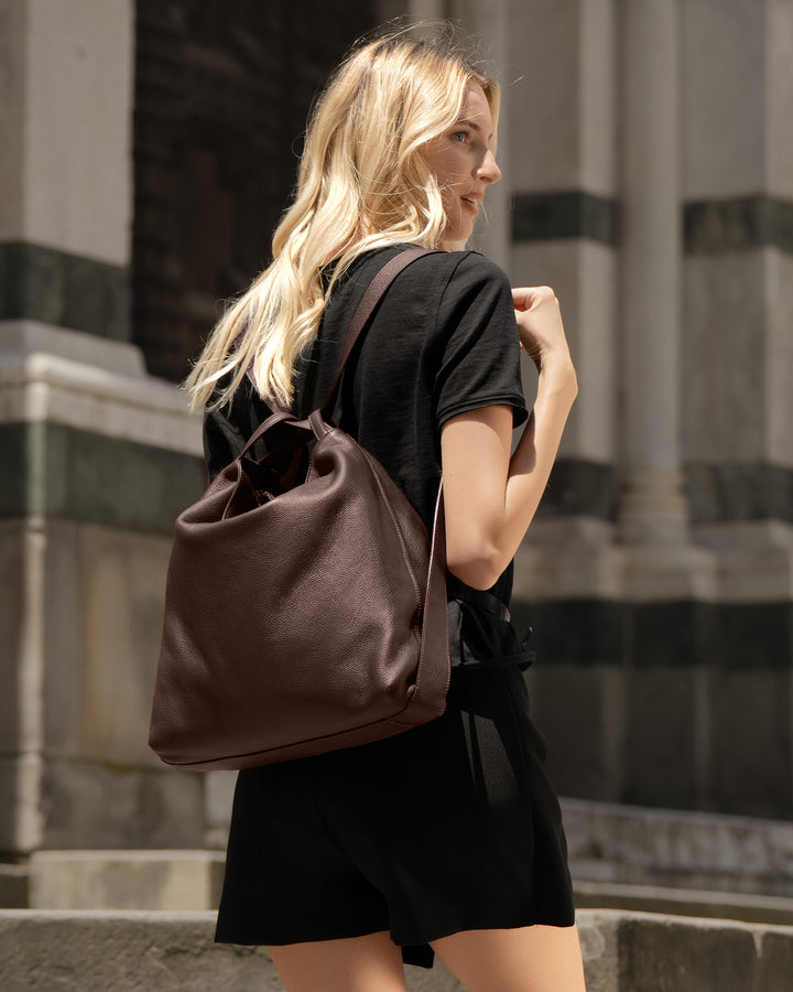 Leather convertible backpack, Italian leather backpack, Convertible backpack, hot Leather laptop bag women, Drawstring Backpack Leather