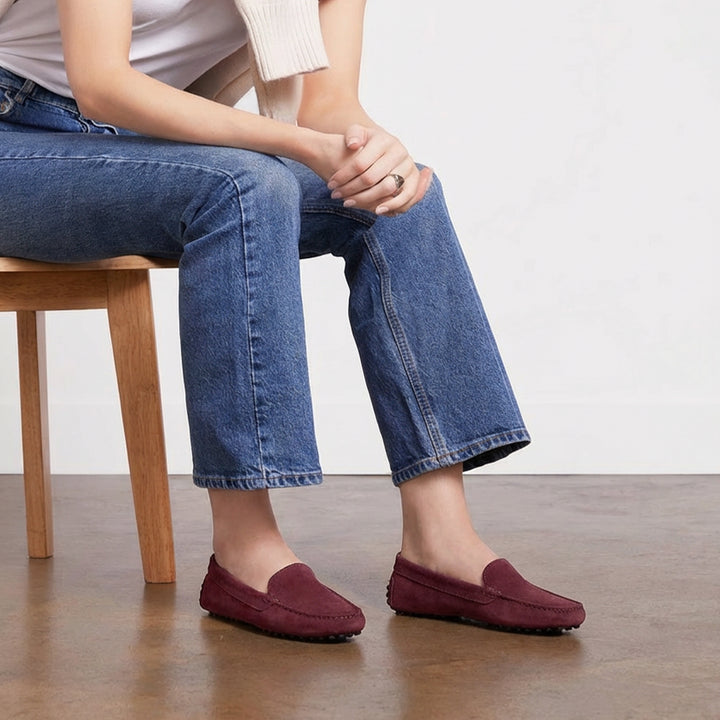 M. Gemi Felize Suede Driving Loafers Berry size EU 41 (US 10) Retail $228 The Felize - Sunset Red - Suede - M.Gemi main image 2