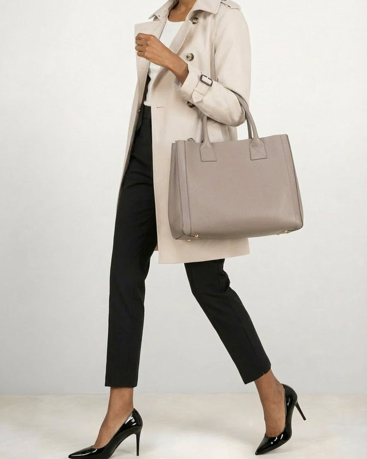 The Elena - Light Mushroom - Tumbled Leather - M.Gemi
