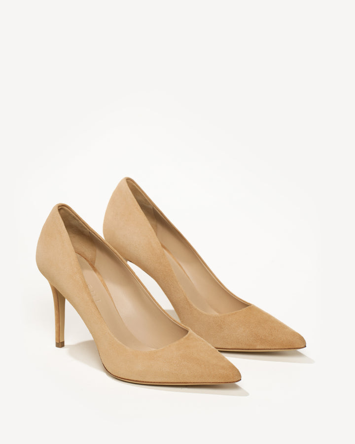The Esatto a Cappuccino Suede Italian Nappa Leather Pump Heel 2