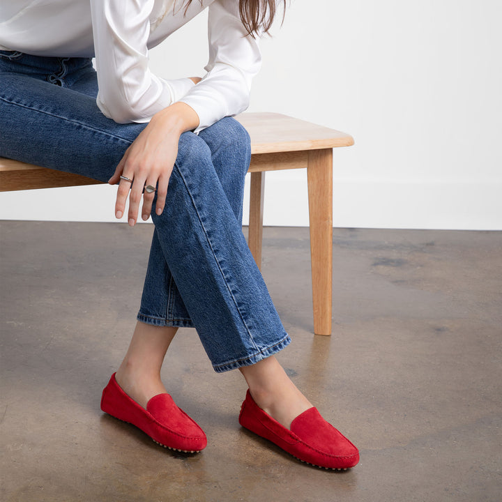 The Felize Suede - Suede Moccasin - Midnight Blue with Black