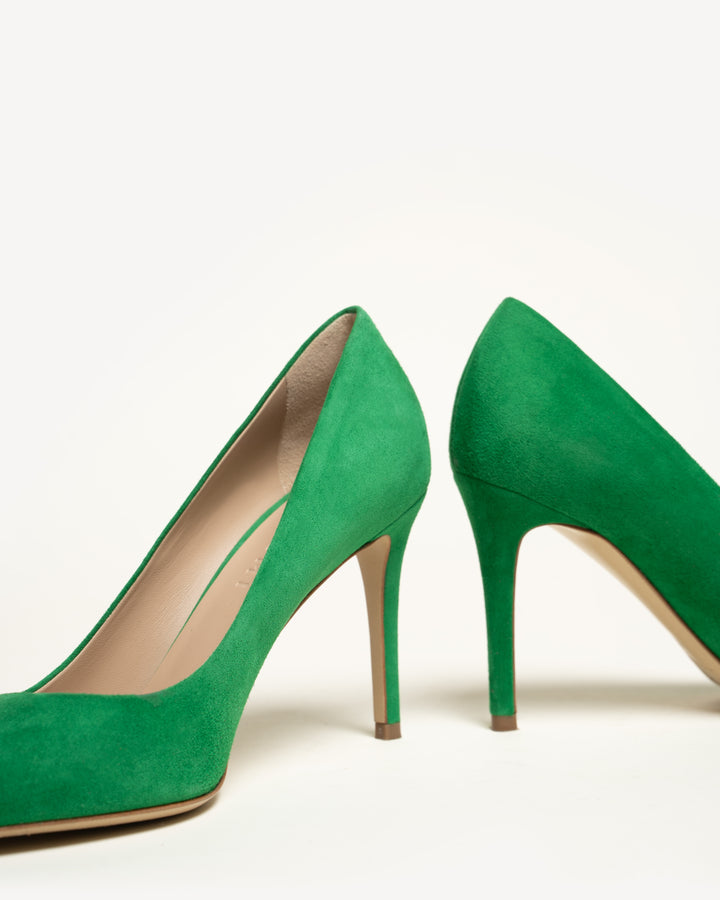 The Esatto Italian Nappa Leather Pump Heel in Jewel Green M.Gemi