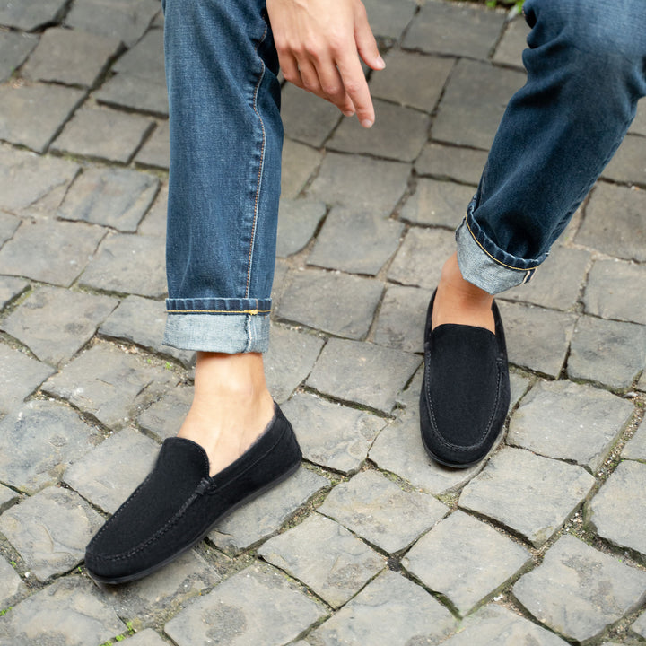The Felize Shearling Uomo Black Suede M.Gemi