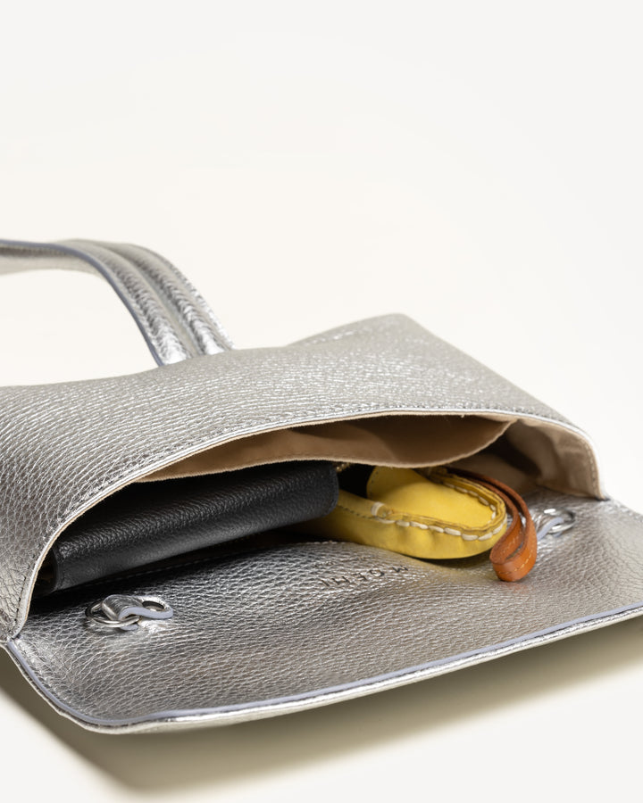 The Francesca - Silver - Metallic Leather - M.Gemi