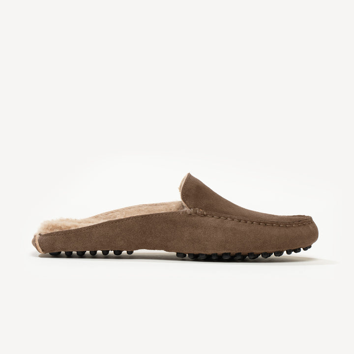 The Felize Shearling Mule Black Croco Printed Leather M.Gemi