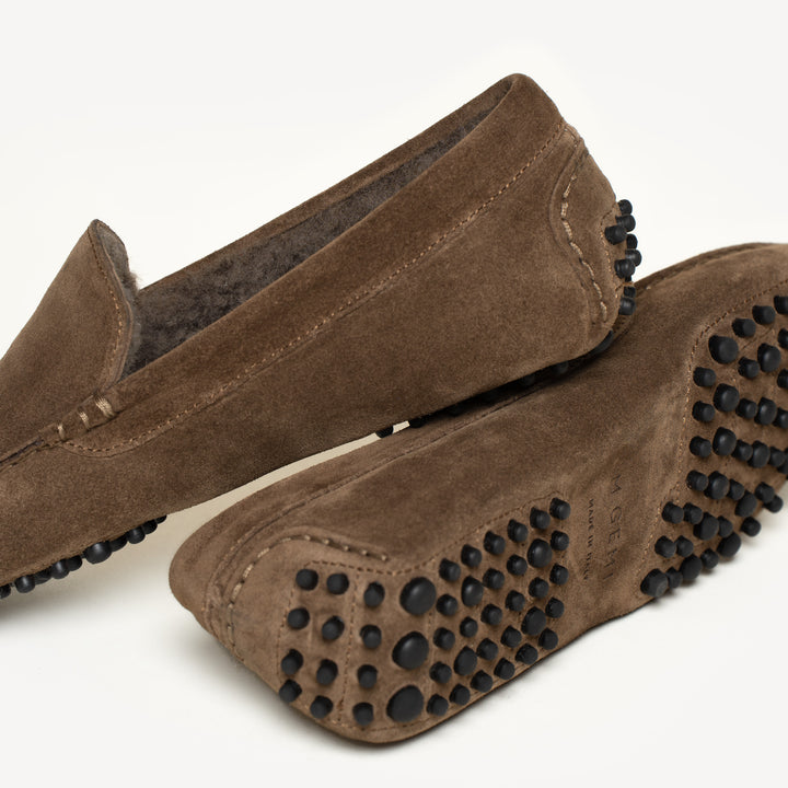 The Felize Shearling - Chocolate - Suede - M.Gemi