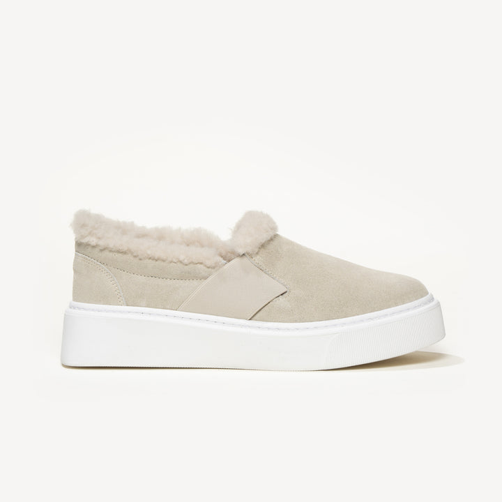 The Luciana - Sandstone - Suede and Shearling - M.Gemi