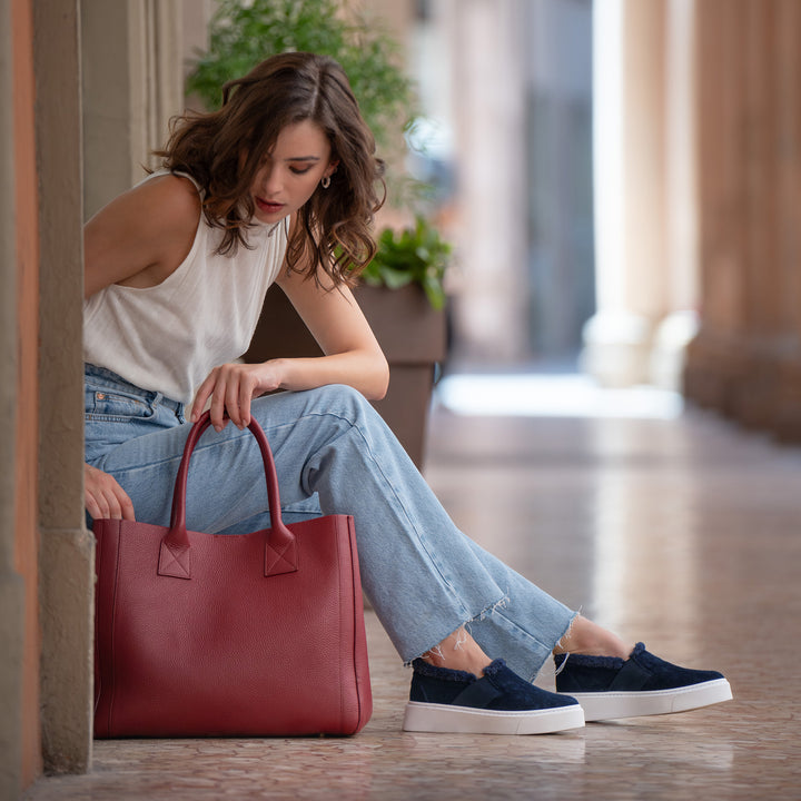 The Luciana - Sandstone - Suede and Shearling - M.Gemi