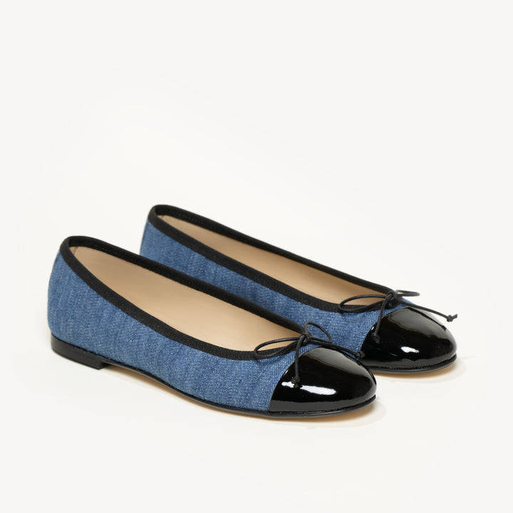 Denim flat shoes top