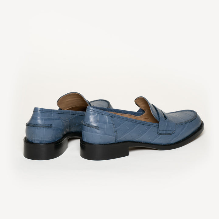 The Tosca - Blue Bell - Croco Printed Leather - M.Gemi