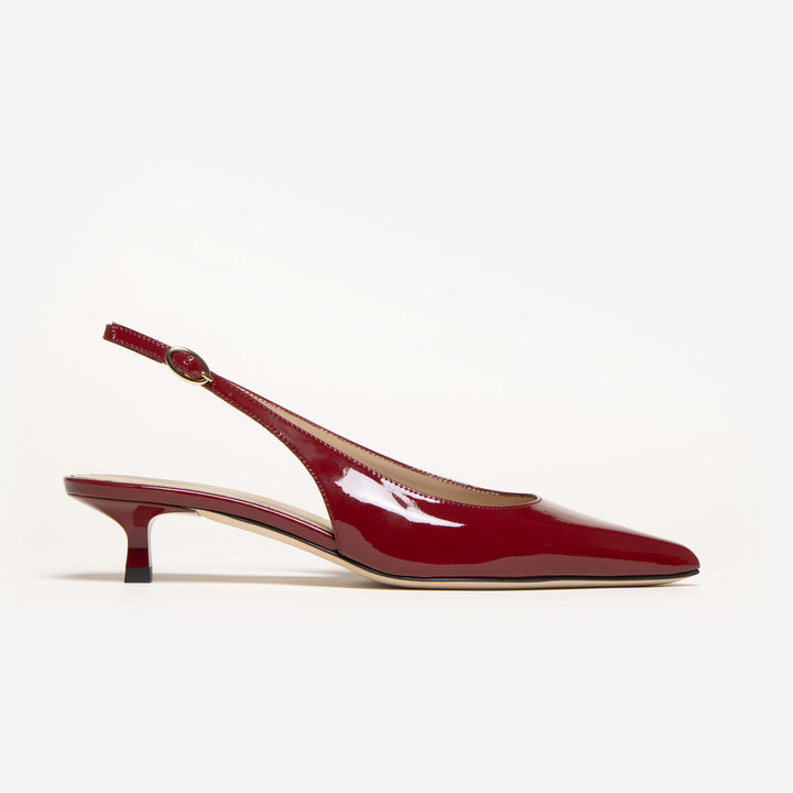 Red patent leather kitten heels cheap