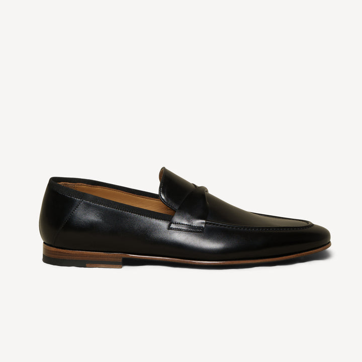 The Penny Loafer - Black Calf, Crafted by Hand