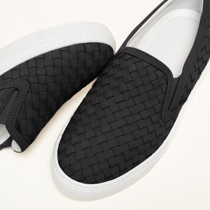 The Cerchio - Woven Leather Sneaker - Black Nubuck - M.Gemi