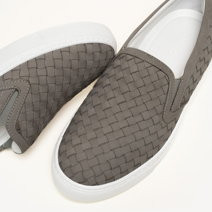 The Cerchio - Woven Leather Sneaker - Gray Nubuck - M.Gemi