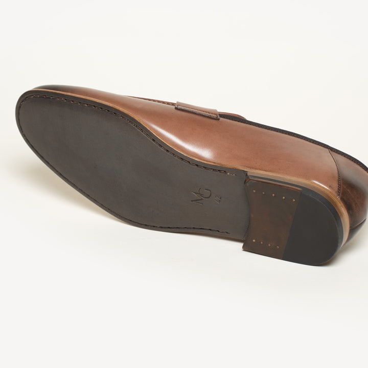 M.Gemi Mens Brown Leather Penny Loafers Made in Italy Size 46 Burnished Toe s-l400.jpg main image 2