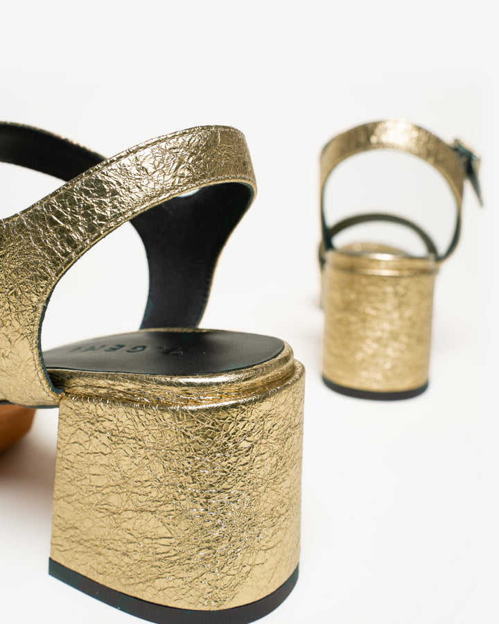 The Lizza Nuova - Warm Gold - Crinkle Metallic Leather - M.Gemi