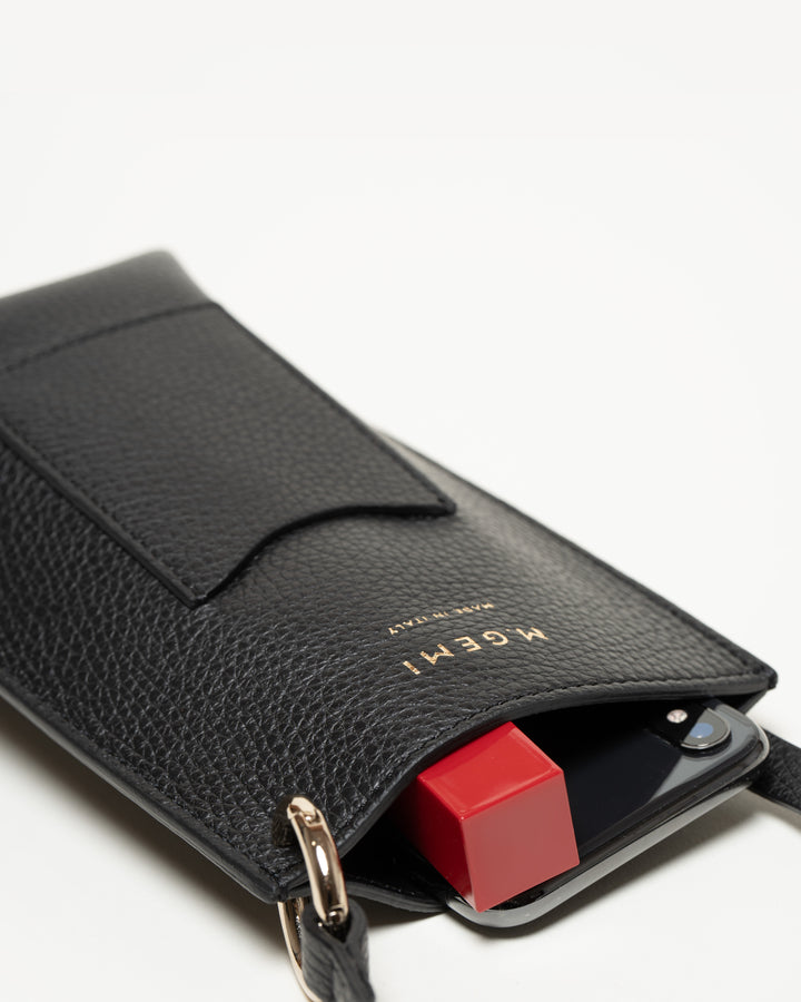 Made In Italy Leather Phone Holder Crossbody